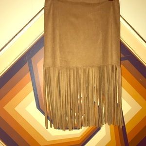 Bohemian Suede Fringe Skirt ✌️🌸